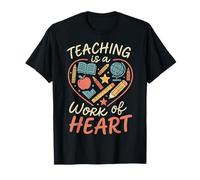 Teaching Is A Work Of Heart Retro Teacher Back To School Top T-Shirt
