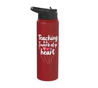 Teaching is A Work of Heart Stainless Steel Insulated Water Bottle