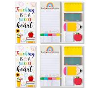 Teaching is A Work of Heart Sticky Notes Set, Blackboard Self-Stick Pads - Teacher Appreciation Gift | School Office Writing Memo Supplies