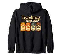 Teaching Is My Jam Cute Fruit Jar Teacher Vintage Zip Hoodie