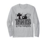 Teaching is My Ministry Flower Jesus Christian Teacher Long Sleeve T-Shirt