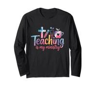 Teaching is My Ministry Flower Jesus Christian Teacher Long Sleeve T-Shirt
