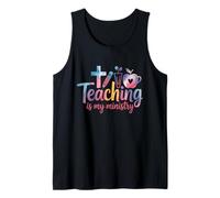 Teaching is My Ministry Flower Jesus Christian Teacher Tank Top
