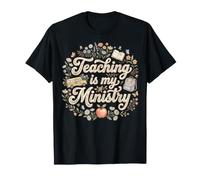 Teaching is My Ministry Teacher Floral Back to School T-Shirt