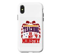 Teaching Is My Ministry Varsity Ribbon Apple Women Teacher Case for iPhone X/XS