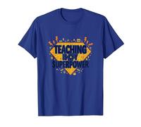 Teaching is My Superpower - Inspirational Educator Gift T-Shirt, Men, Royal Blue, Medium