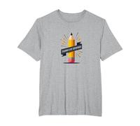 Teaching is My Superpower: Inspirational Educator, Teacher T-Shirt, Men's Big and Tall, Heather Grey, 6X Tall