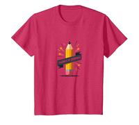 Teaching is My Superpower: Inspirational Educator, Teacher T-Shirt, Youth, Red Heather, Medium