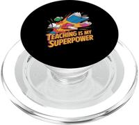 Teaching Is My Superpower Teacher Pride Design PopSockets PopGrip for MagSafe