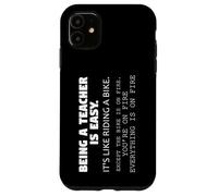 Teaching Like Riding A Bike On Fire Teacher Humor Educator Case for iPhone 11
