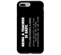 Teaching Like Riding A Bike On Fire Teacher Humor Educator Case for iPhone 7 Plus/8 Plus