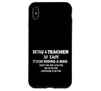 Teaching Like Riding A Bike On Fire Teacher Humor Educator Case for iPhone XS Max