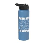 Teaching Math is My Superpower Back to School Maths Teachers Stainless Steel Insulated Water Bottle