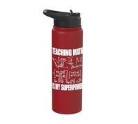 Teaching Math is My Superpower Back to School Maths Teachers Stainless Steel Insulated Water Bottle