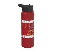 Teaching Math is My Superpower Back to School Maths Teachers Stainless Steel Insulated Water Bottle
