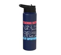 Teaching Math is My Superpower Back to School Maths Teachers Stainless Steel Insulated Water Bottle