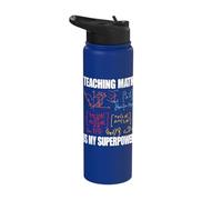 Teaching Math is My Superpower Back to School Maths Teachers Stainless Steel Insulated Water Bottle