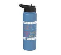 Teaching Math is My Superpower Back to School Maths Teachers Stainless Steel Insulated Water Bottle