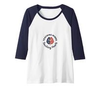 Teaching Minds Touching Hearts Educator Inspiration Raglan Baseball Tee, Women, Navy/White, M