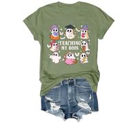Teaching My Boos Shirt Cute Ghost T Shirt Halloween Teacher Shirts Women