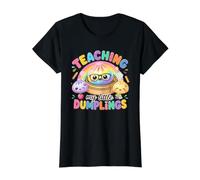 Teaching My Little Dumplings Kawaii Squishy Back to School Value Graphic T-Shirt, Women, Black, XS