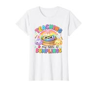 Teaching My Little Dumplings Kawaii Squishy Back to School Value Graphic T-Shirt, Women, White, S