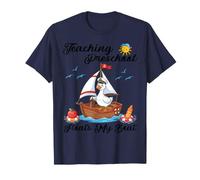 Teaching Preschool Floats My Boat Sailor Goose Back School T-Shirt