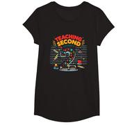 Teaching Second & Loving It: Educator's Joyful Journey T-Shirt, Girls, Black, Medium