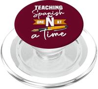 Teaching Spanish One Ñ At A Time Quote Funny Spanish Teacher PopSockets PopGrip for MagSafe