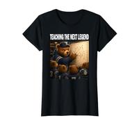 Teaching the Next Legend Football Bear Dad Coach Family Value Graphic T-Shirt, Women, Black, XL