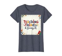 Teaching Third & Loving It: Educator Passion T-Shirt, Women, Heather Blue, 3XL