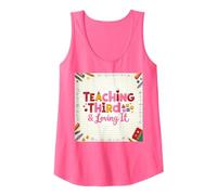 Teaching Third & Loving It: Educator Passion Tank Top, Women, Neon Pink, M