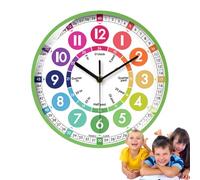 Teaching Time Clock - Kids Educational Wall Timepiece, Analog Learn Clocks | Fun 10 Inch Silent Non Ticking Design with Easy Read Display, Battery Operated Learning Aid for Children Bedroom Classroom