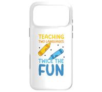 Teaching Two Languages Twice the Fun - Dual Language Teacher Case for iPhone 17 Pro Max