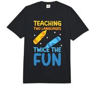 Teaching Two Languages Twice the Fun - Dual Language Teacher Comfort Colors Adult Heavyweight T-Shirt