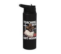 Teaching with God's Wisdom Cross Book Apple Stainless Steel Insulated Water Bottle