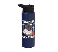 Teaching with God's Wisdom Cross Book Apple Stainless Steel Insulated Water Bottle