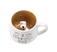 Teacup Cute Coffee Milk Mug Lovely 3D Animal Puppy Morning Cup 12oz Funny Cartoon Milk Tea Cup Fun Gift for Friends Kids Girls Wife Grandma
