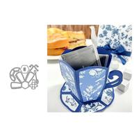 Teacup Cutting Die 3D Cup Embossing Metal Dies Cut for DIY Scrapbooking Album Decorative Paper Crafting Card Making