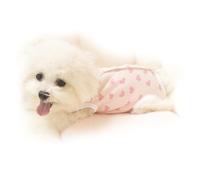 Teacup Dog Clothes Soft Warm Belly Protection Outfit For Small Dogs Spring Autumn Polyester Pet Apparel (Little Red Heart L)