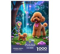Teacup Poodle 1000 Piece Paper Jigsaw Puzzles Colourful Beautiful Decoration for Adults And Kids 38x26cm/1000pcs