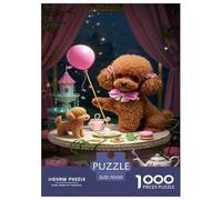 Teacup Poodle Jigsaw Puzzle Mascotas Adult And Children 1000 Jigsaws Educational Games Gifts Fun Activity for Home Birthday Jumbo for Boys And Girls 70x50cm/1000pcs