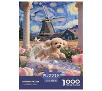 Teacup Poodle Jigsaw Puzzles Mascotas Adult And Children Beautifully Illustrated Rainy Days Fun Activities Birthday Jumbo Age 12+ for Adults 38x26cm/1000pcs