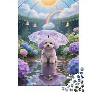 Teacup Poodle Jigsaw Puzzles Puzzles for Adults Kids. 1000 Pieces Flower Cluster Whimsical Challenge Toy Educational Games Home Decoration for Adults& Kids Age 14 Years Up 1000pcs (75x50cm)