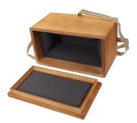 Teacup Wrapping Box Wooden Display Box No 5 Rectangular | Brown Finish, Cotton and Sponge Details, Reusable Open-cover Design for Small Bottles of Beer and Whiskey