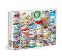 Galison Puzzle - Teacups 1000 Piece - Regency Core Mix of Vibrant Teacups
