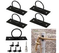 Teadokly 5PCS Rope Fence Bracket Holders, Ring Rope Support Battle Rope Anchor Decorative Rope Holder for Rope Fences, Stair Railings, Wall Hooks, Ceiling Hooks