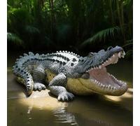 Teaeeno Garden Alligator Outdoor Decor, Crocodile Sculpture for Stuff Pond Decor, Florida Alligator Sculpture for Yard Art, Realistic Wild Animal, Reptile Figure, Florida Alligator, Perfect for Man