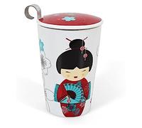 Teaeve Double Walled Mug with Infuser, Little Geisha Red