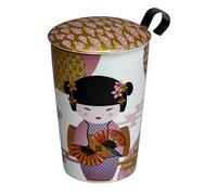 TEAEVE Geisha Porcelain Teapot Pink 350ml with Stainless Steel Strainer and Lid